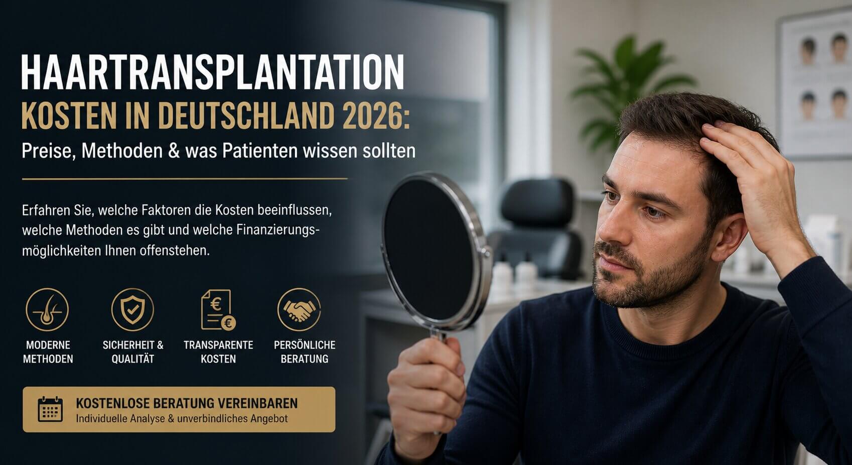 Haartransplantation Kosten in Deutschland 2026: Preise, Methoden und worauf Patienten achten sollten